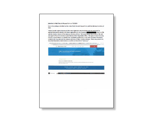 Sample Public Records Request