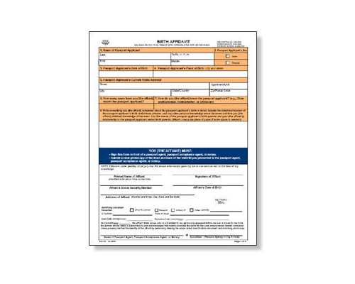 Sample Birth Affidavit DS-10