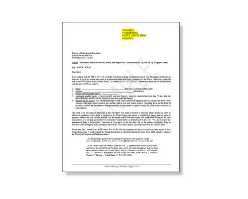 Sample Revocation of Election - Four Page
