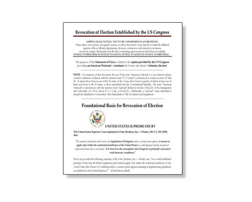 Sample Revocation of Election