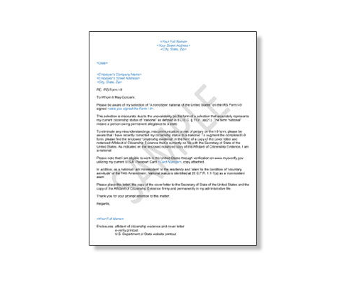 Sample I-9 Letter of Explanation