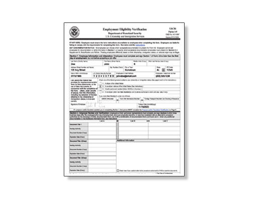 Sample Form I-9