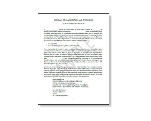 Sample Affidavit for Voter Registration