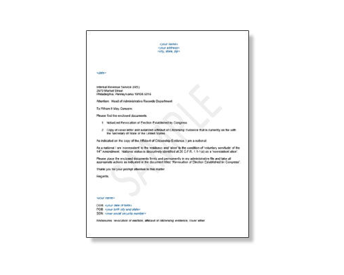 Sample Cover Letter for Revocation of Election